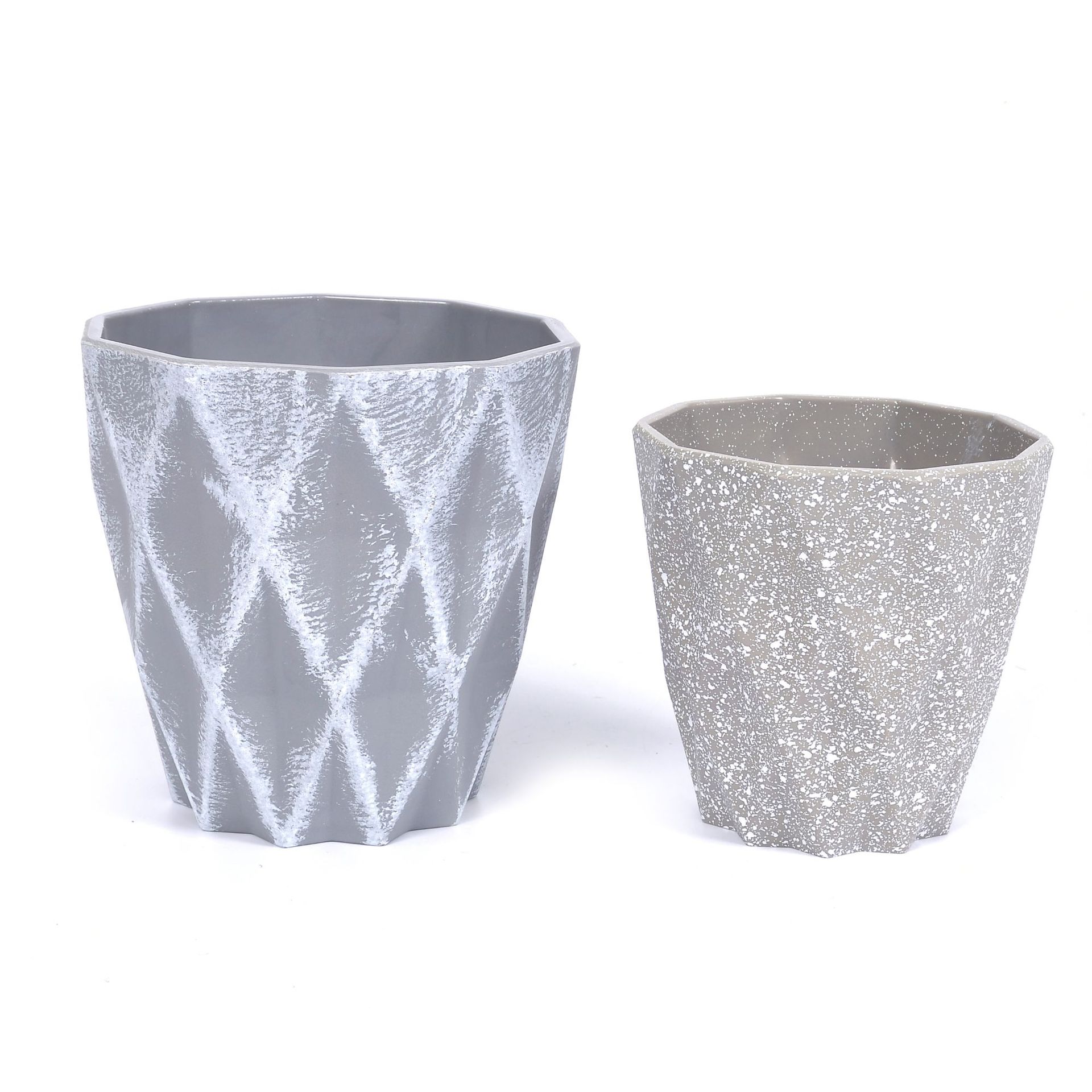 Nordic creative cement flowerpots, cylindrical and rhombic irregular succulent plants, office desktop potted plants with trays detail image 1