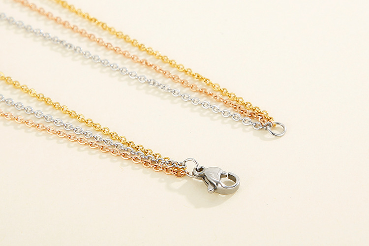 hollow heart-shaped three-layer necklace clavicle chain earrings set titanium steel set