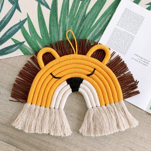 ins decoration Nordic style home decoration children's room decoration pendant woven rainbow deer lion hanging wall decoration