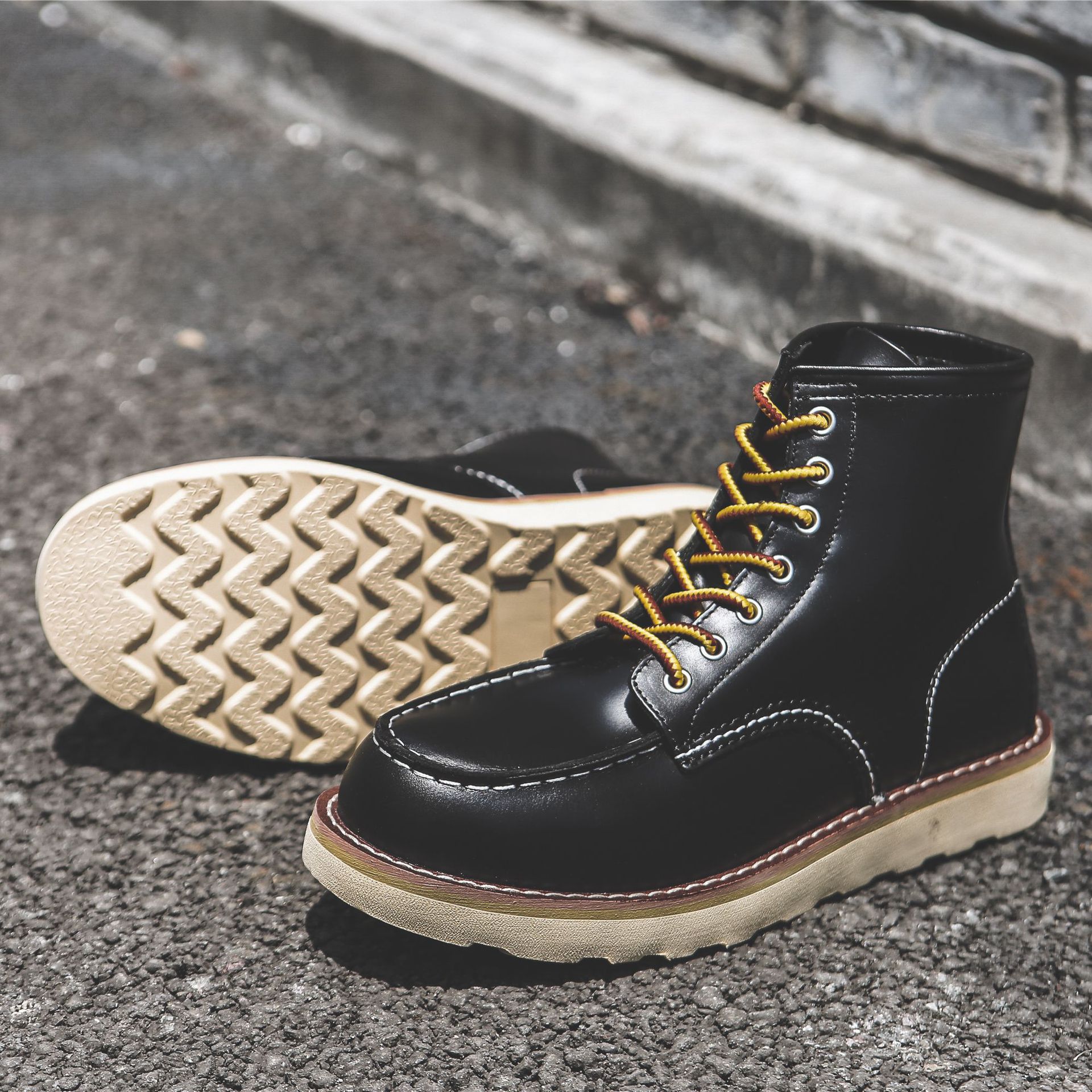 Title 32, Stivali Martin piatti slip-on retrò da lavoro d...