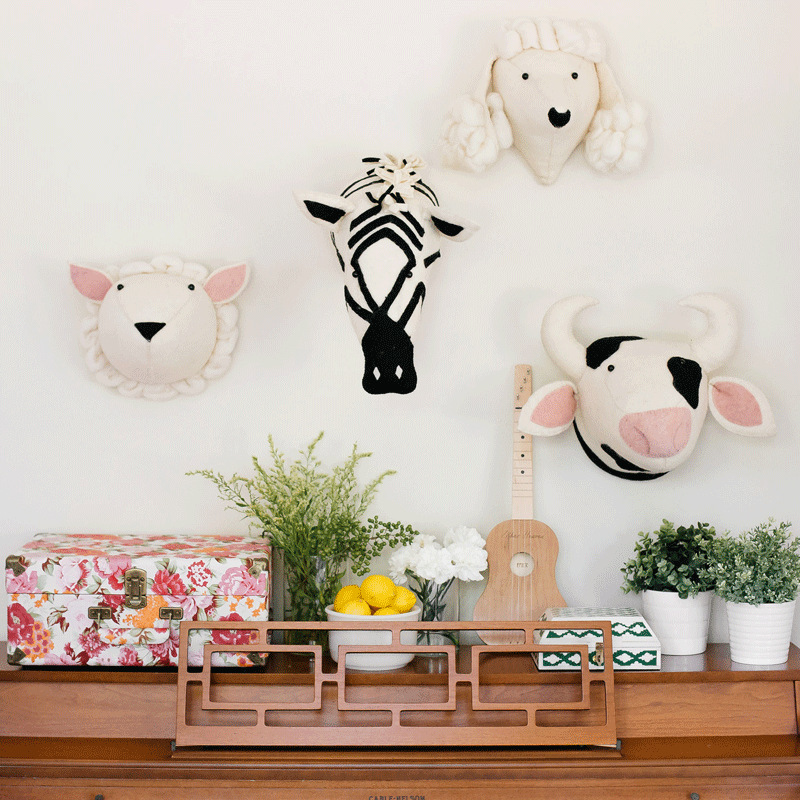 Cartoon Animal Head Wall Decoration