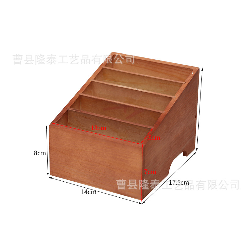 En stock caja de gestión de almacenamiento de teléfono móvil escritorio madera maciza retro multi-rejilla película templada caja de almacenamiento Oficina Conferencia rack de almacenamiento