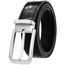 新款不锈钢针扣皮带 男士时尚腰带 头层牛皮LY35-61510-8