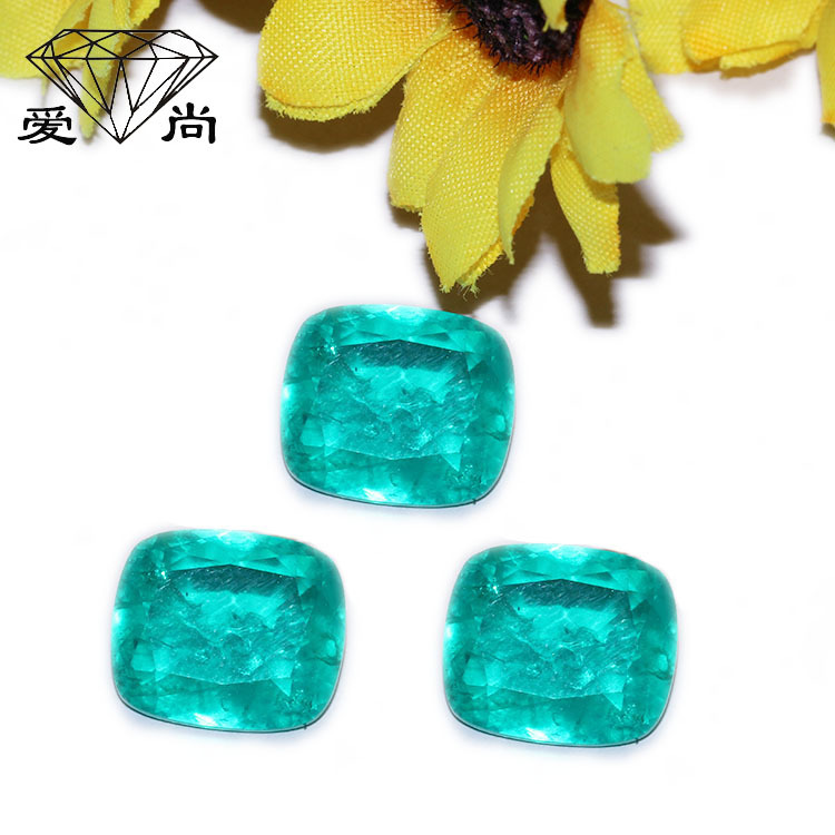 Rectangular paraiba Ice Blue gemstone Cotton Minerals Pincushion Loose DIY Jewellery Jewelry