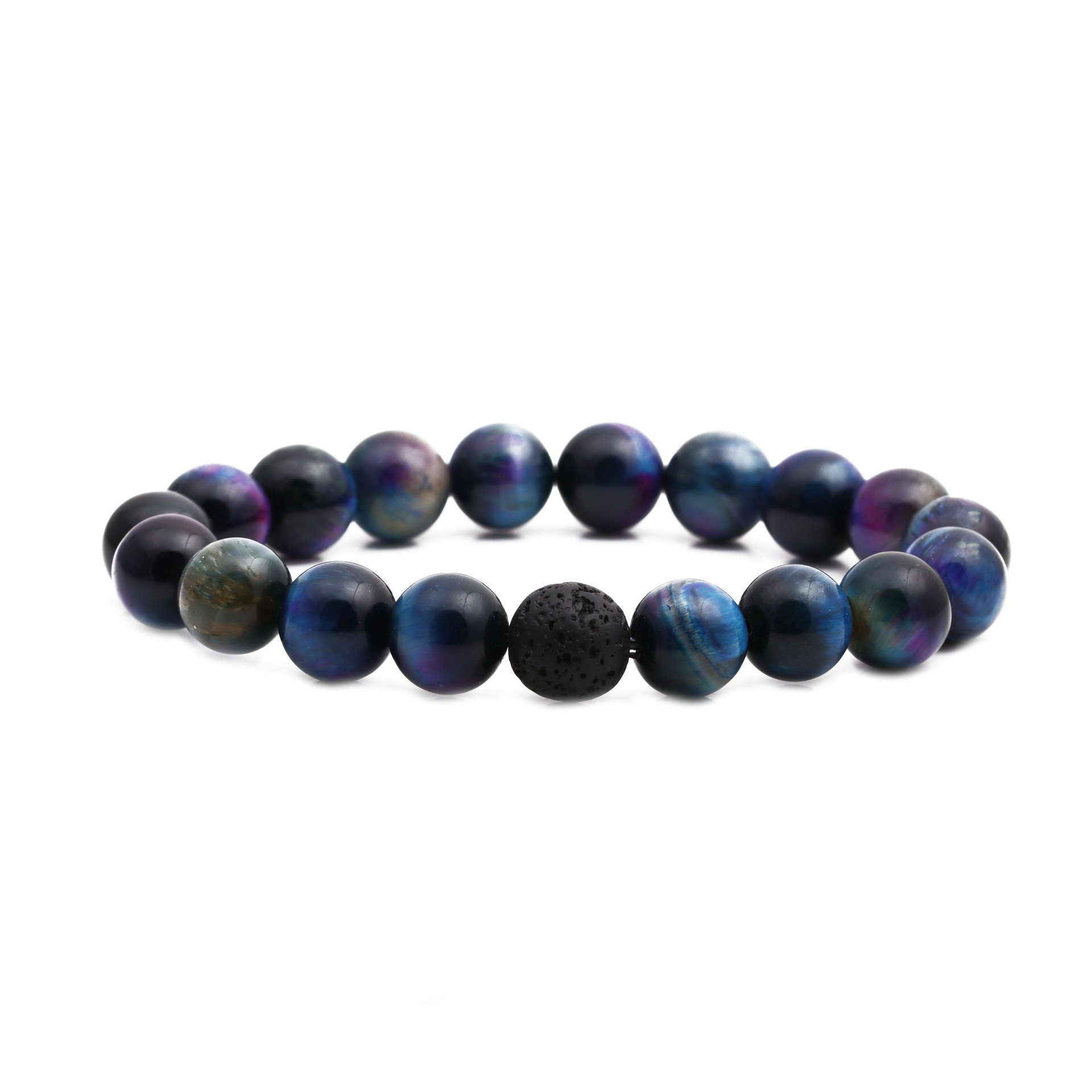 New Starry Sky Tiger's Eye Stone Volcanic Stone Bracelet display picture 3