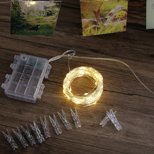 Plastic transparent photo clip light, LED photo clip string lights, social media photo wall decoration lights