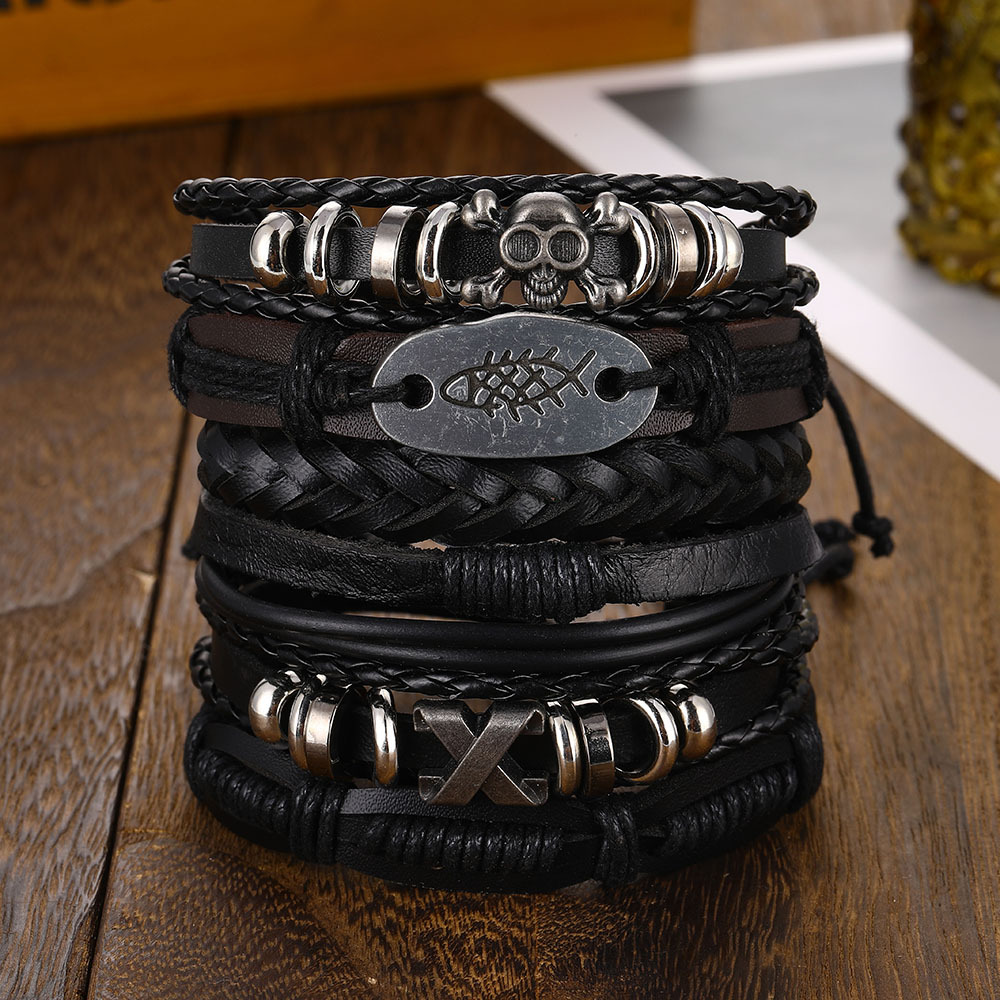 Hip-hop Geometric Pu Leather Braid Men's Bracelets display picture 4