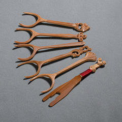 茶杯叉竹製防燙茶叉茶托茶夾杯托衛生托叉長柄壺蓋叉功夫茶具配件