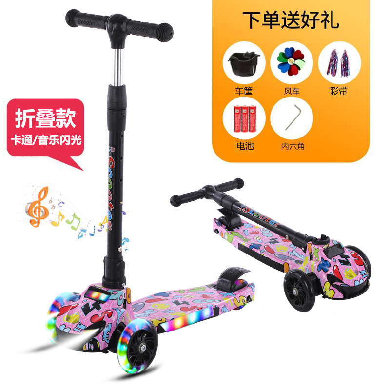 Patinete para niños de 2 a 14 años, tres o cuatro ruedas, diseño graffiti Swiss Flash, venta directa de fábrica.