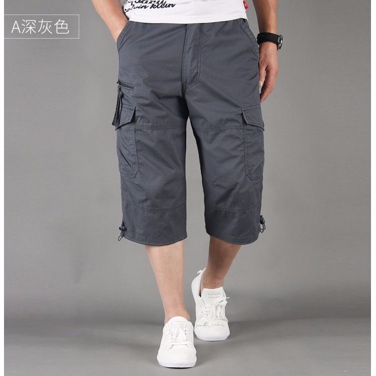 Comercio exterior al por mayor pantalones recortados pantalones sueltos multibolsillos para hombres pantalones casuales pantalones cortos grandes pantalones cortos para hombres en el extranjero