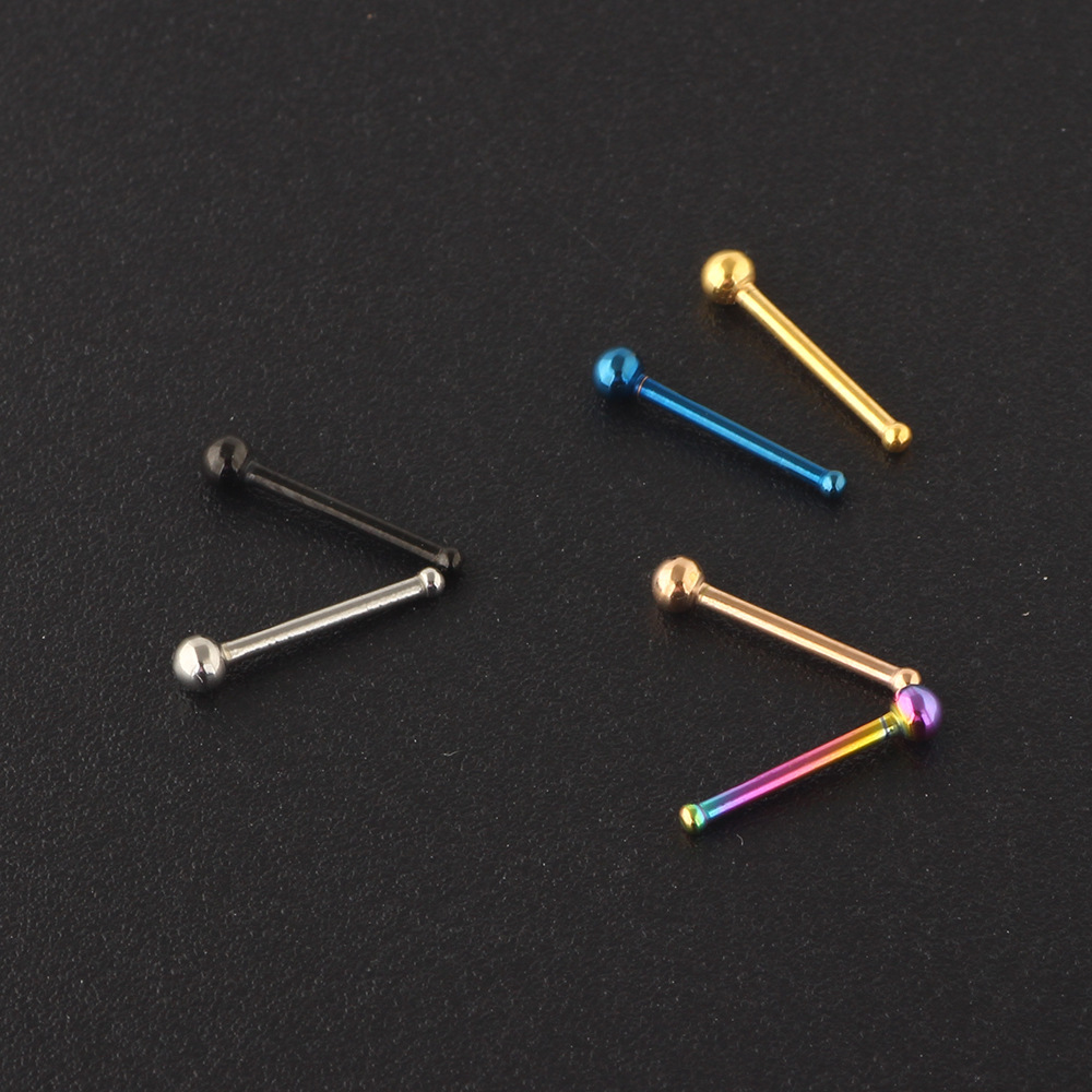 Simple Style Solid Color Stainless Steel Nose studs 1 Piece