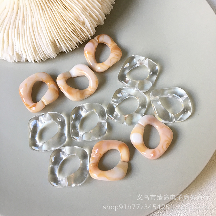 Anna full transparent ink blooming square buckle chain buckle acrylic accessories diy hand earrings hairpin wholesale Anna full transparent ink blooming square buckle chain buckle acrylic accessories diy hand earrings hairpin wholesale