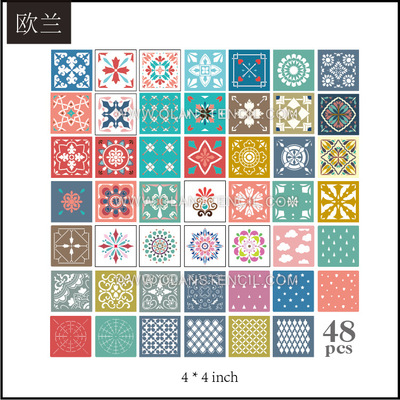 跨境Mandala瓷砖花曼陀罗儿童辅助家具镂空墙石头喷绘画画DIY模板|ms