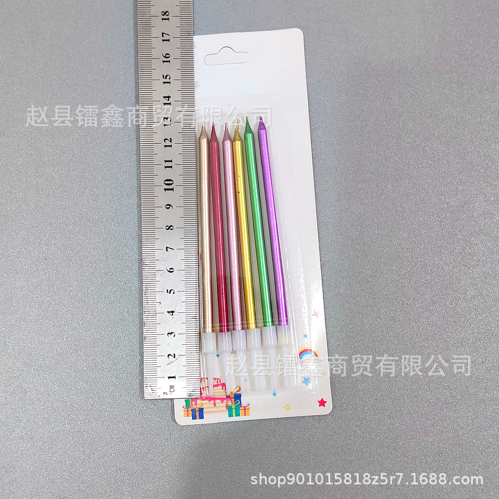 Chapado en oro de la vela de cumpleaños decoración de la torta envío gratuito lápiz Arco Iris cera fábrica directa Tarjeta de succión de postre cera para hornear