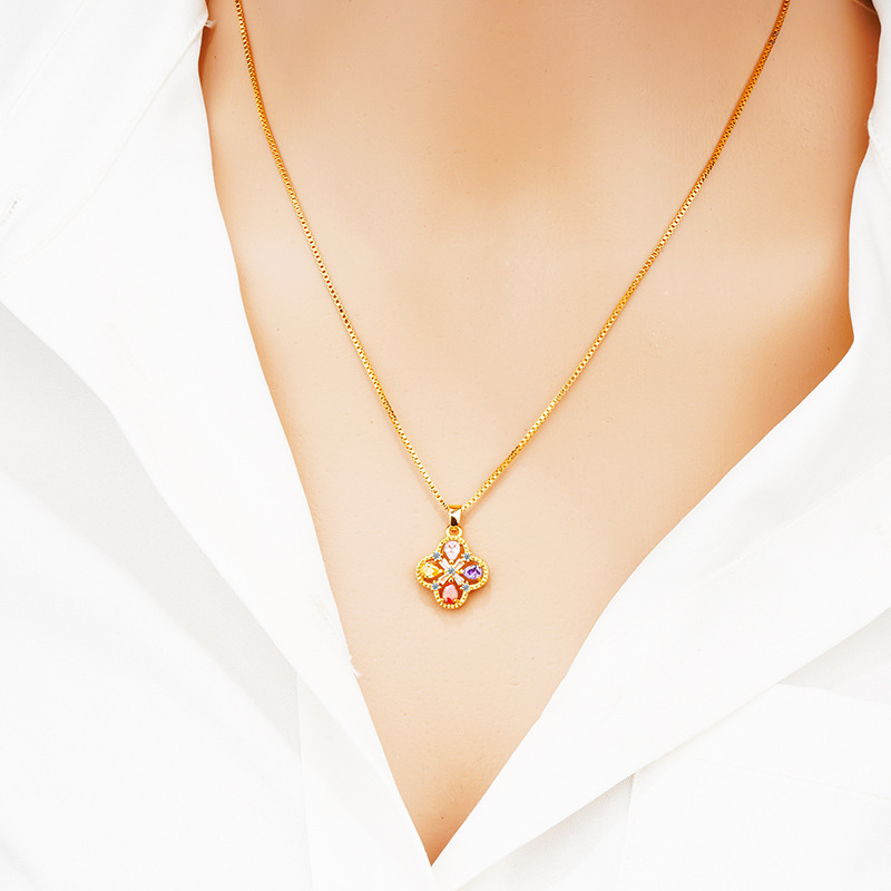 Luz de lujo imitación 18K oro pulsera de color joya moda chica joyería moda simple Vietnam arena oro clavícula cadena