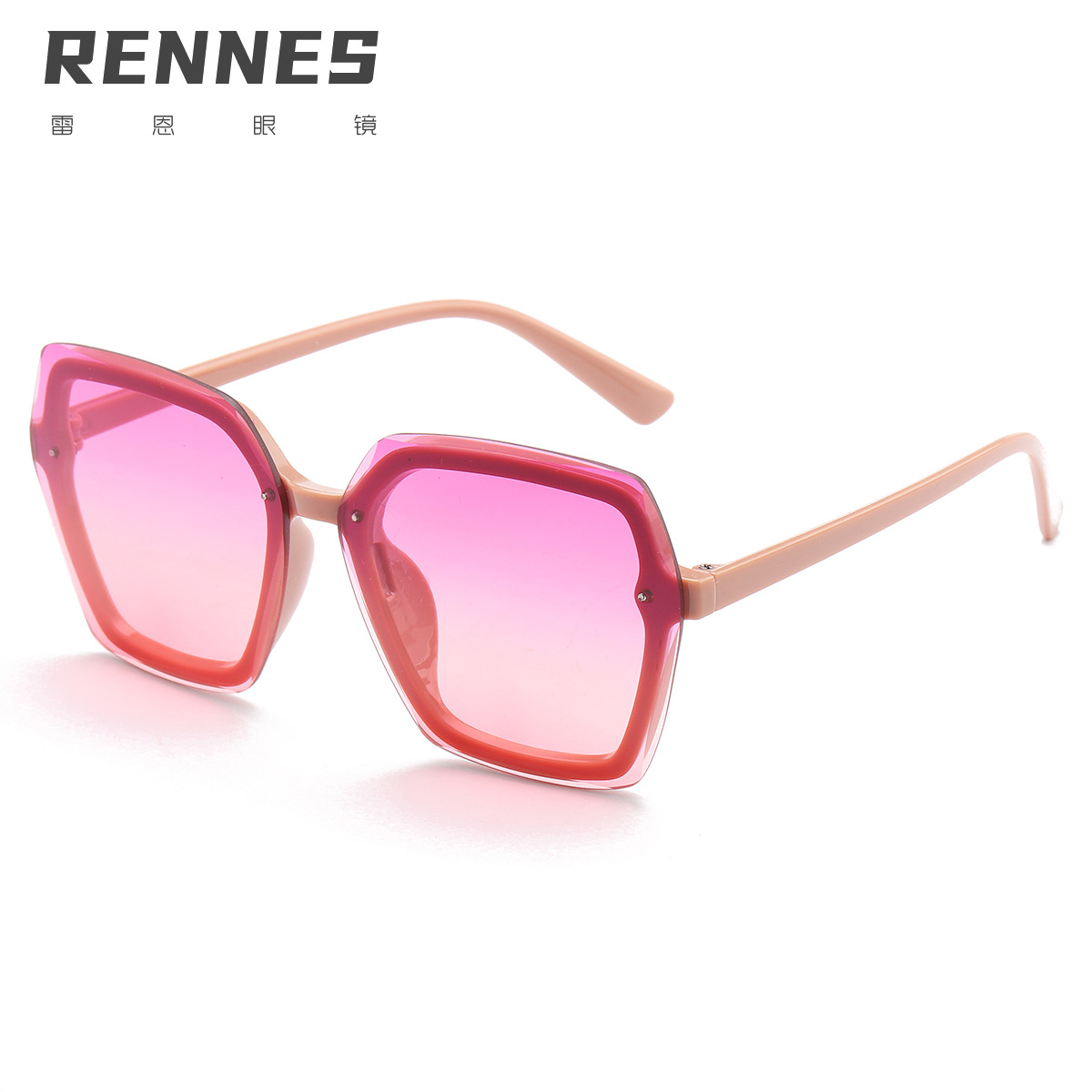 2020 nueva moda polígono Internet celebridad gafas de sol de moda sin marco gradiente gafas de sol de las mujeres de recorte personalizado