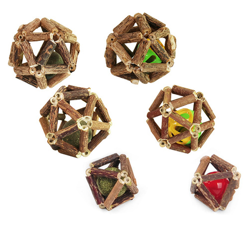 Pet Supplies Amazon Wooden Polygonum Exquisite Ball Cat Toy Wooden Polygonum Mint Ball Bell Ball