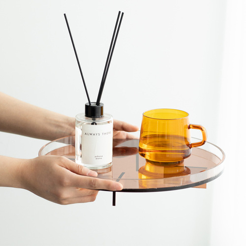 Home furnishings creative Nordic acrylic round tray ins home living room coffee table water cup tray storage