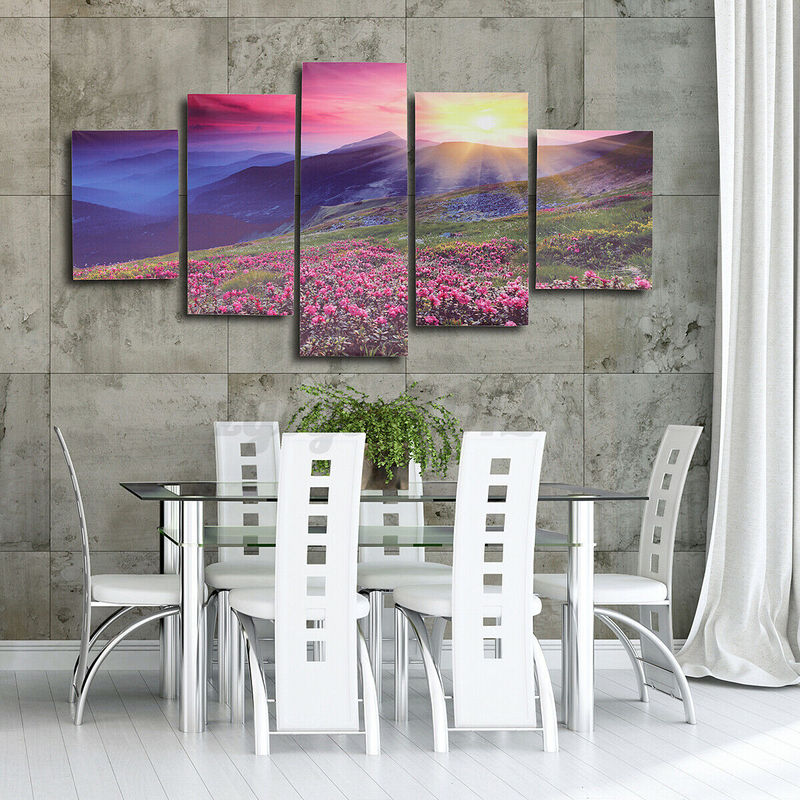 Juchuang High Definition Spray Painting Oil Painting Wall Decoration Painting Five Spells Sunset Flower Sea Landscape Modern Hanging Painting Cross-border Supply Juchuang High Definition Spray Painting Oil Painting Wall Decoration Painting Five Spells Sunset Flower Sea Landscape Modern Hanging Painting Cross-border Supply
