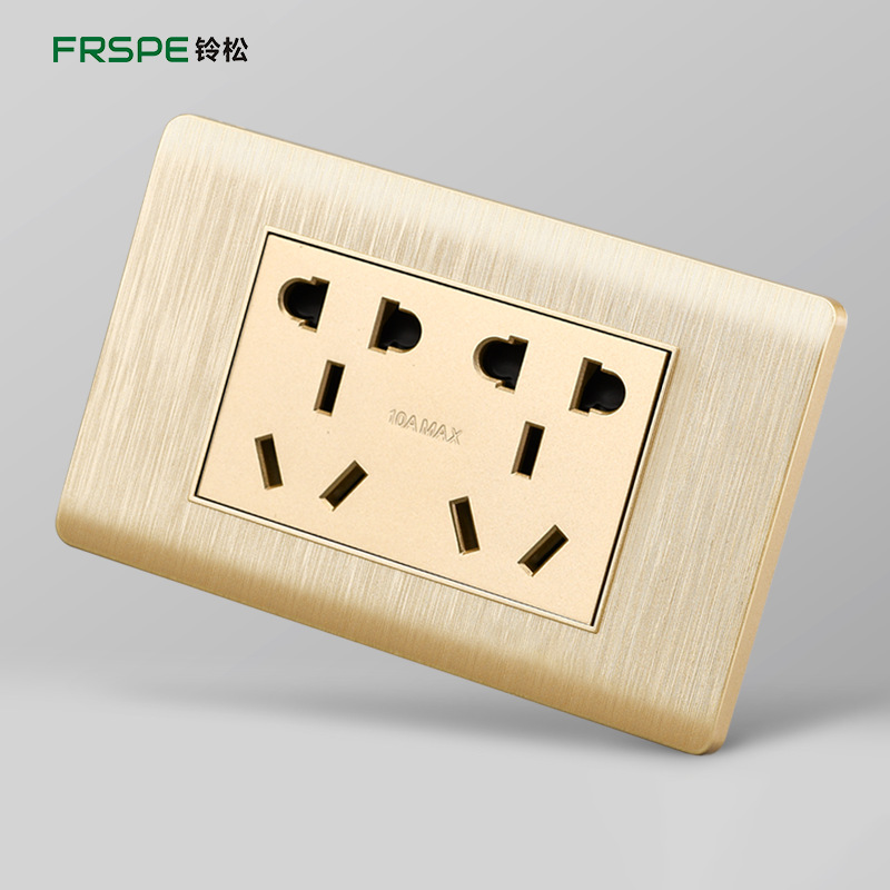 10-hole socket 118 tipo interruptor de pared socket cepillado Golden Bell Pine socket Panel De fábrica al por mayor