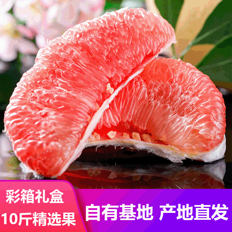 平和琯溪红心蜜柚10斤新鲜柚子红肉皮薄多汁水果产地直发批发代发|ru