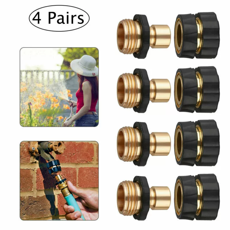 Universal Garden Hose Quick Connect Set Brass Hose Tap