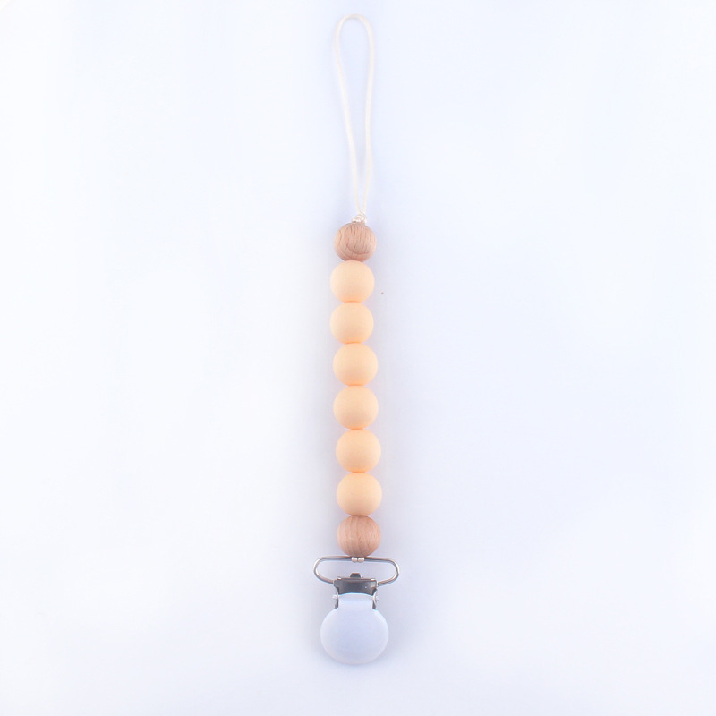 Bebé silicona chupete cadena perlas de silicona chupete clip cadena mordedor amoladora anti-gota cadena anti-perdido cadena
