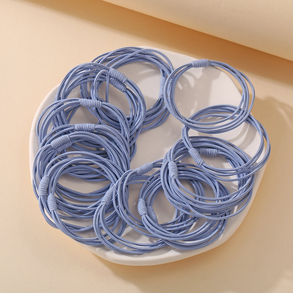 Cheap  Simple Scrunchies  Set Wholesale Thin Hair Rope Girl Tie Hair High Elastic Rubber Band  Twenty Strip Hair Ring display picture 4