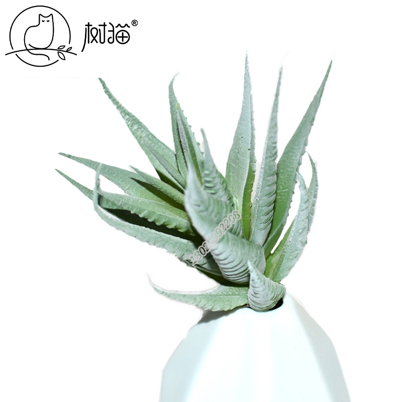 迷妳仿真蘆荟環保多肉植物9cm條紋蘆荟餐桌裝飾綠植盆景量大從優