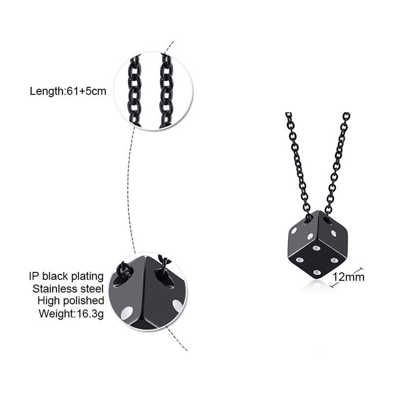 Simple Style Dice Stainless Steel Plating Pendant Necklace display picture 1