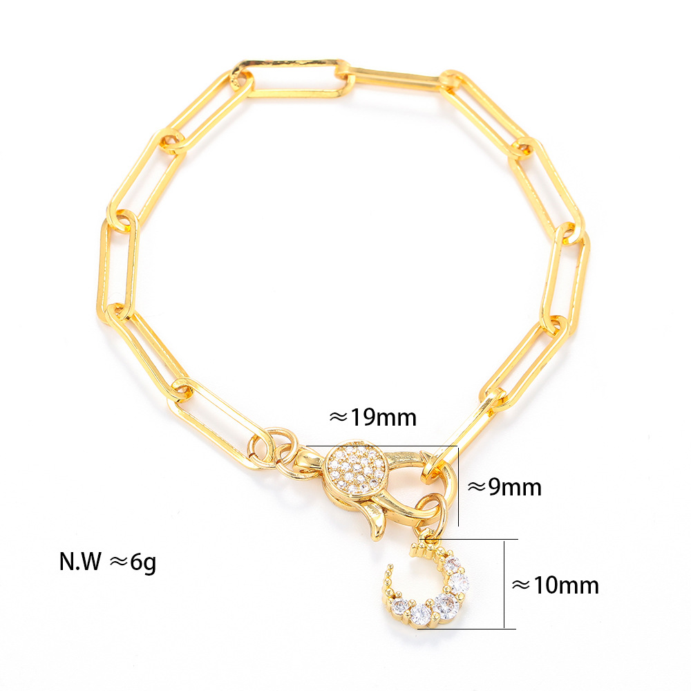 Simple Creative Crescent Thick Chain Bracelet display picture 4