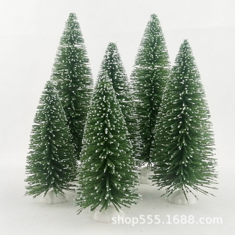圣诞迷你圣诞树沾白雪松桌面小型圣诞树植绒圣诞树摆件圣诞礼物