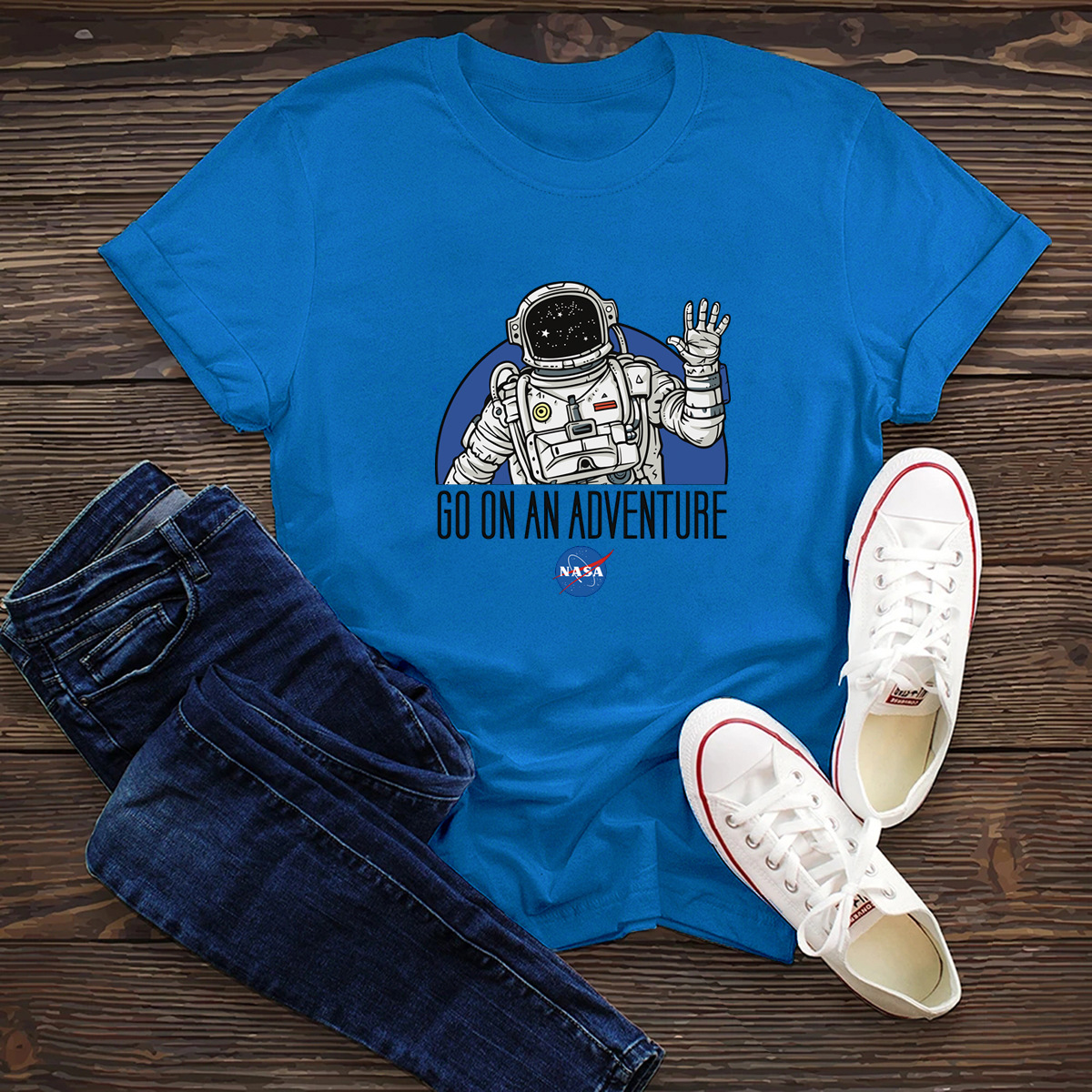comfortable short-sleeved T-shirt dark nasa space series NSSN389