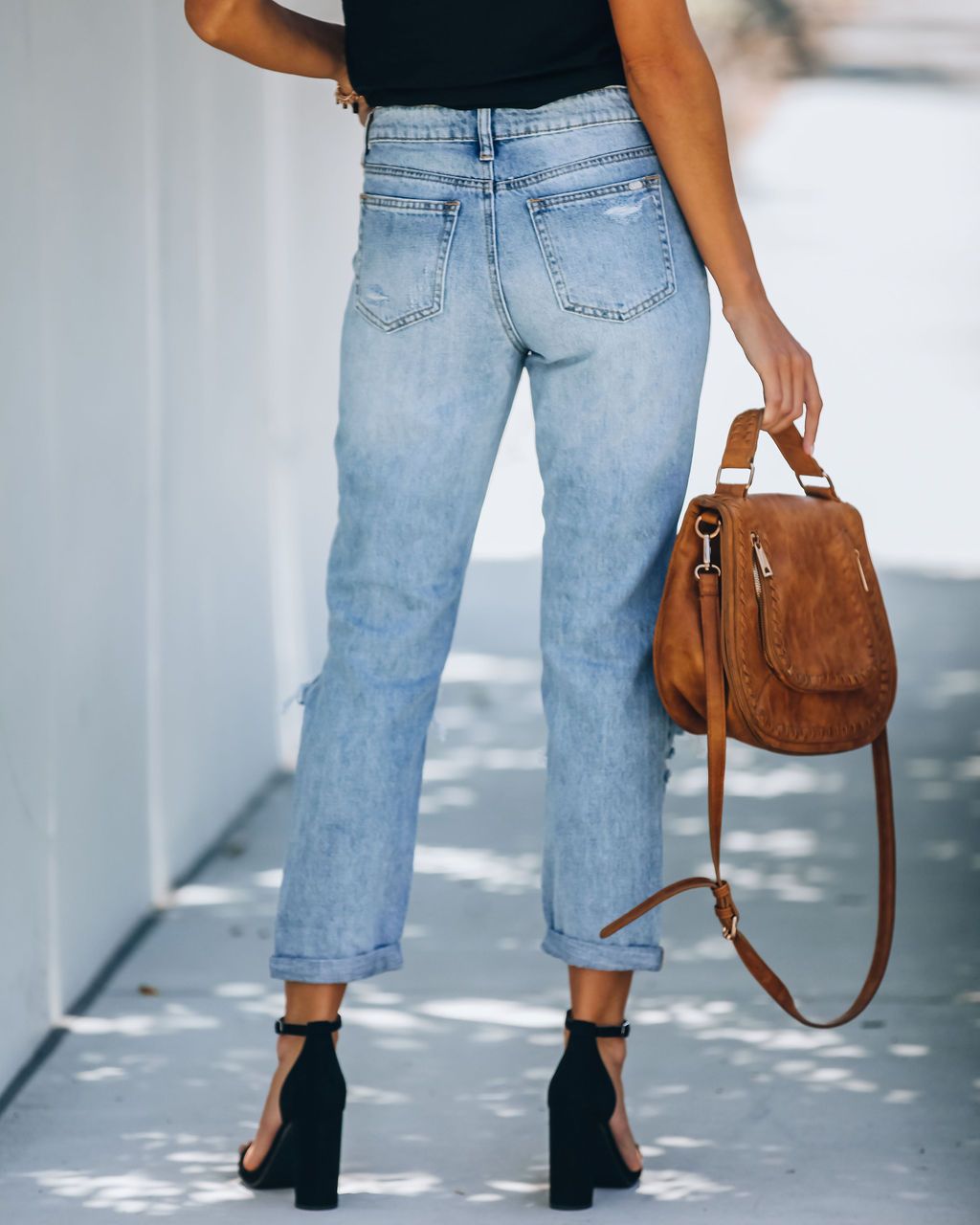 Ripped Washed Straight Slim Jeans Pants NSYF3227