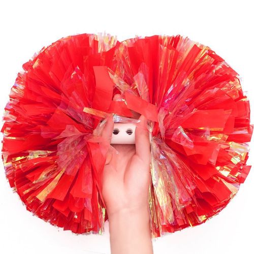 Colorful matte cheerleading pom pom competition cheerleading pom pom intermission hand crank pom pom 