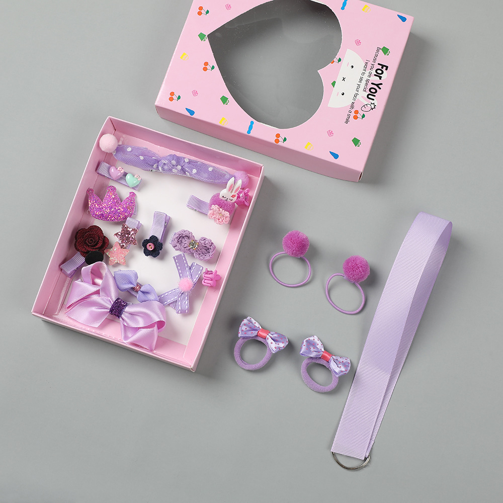 Korea Headdress Gift Box 18-piece Hairpin Set Baby Crown Children's Hairpin Head Rope Hair Accessories display picture 7