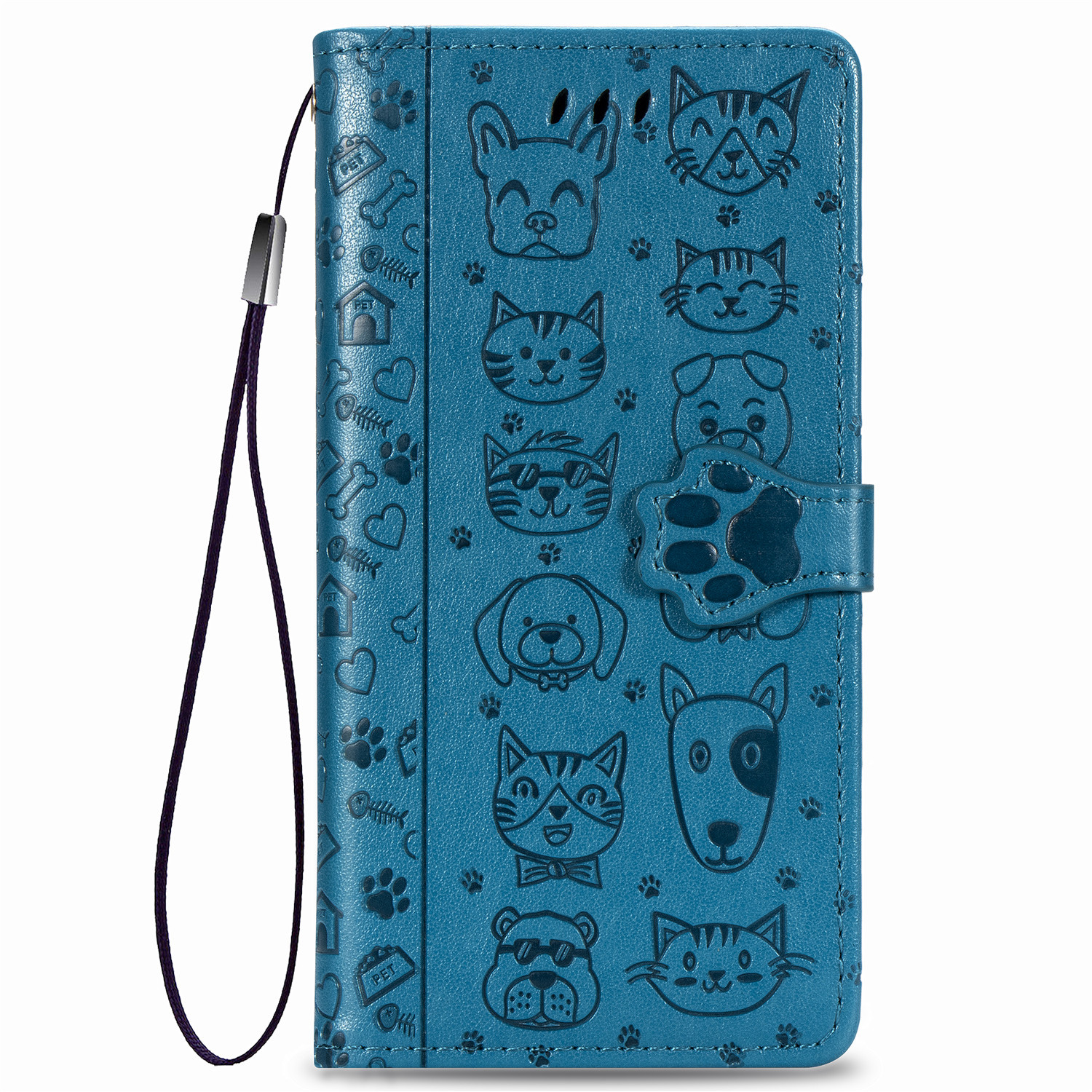 Embossed Leather Phone Case Wallet Card Holder For Iphone_voghion.com
