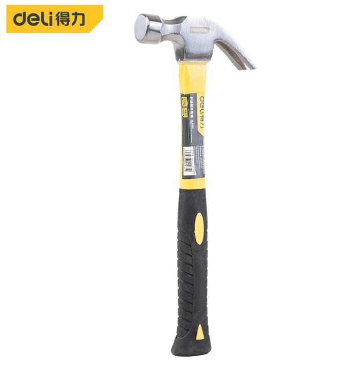 得力工具纤维柄羊角锤0.25kg/0.5kg碳钢锤头得力DL5001dl5002锤子