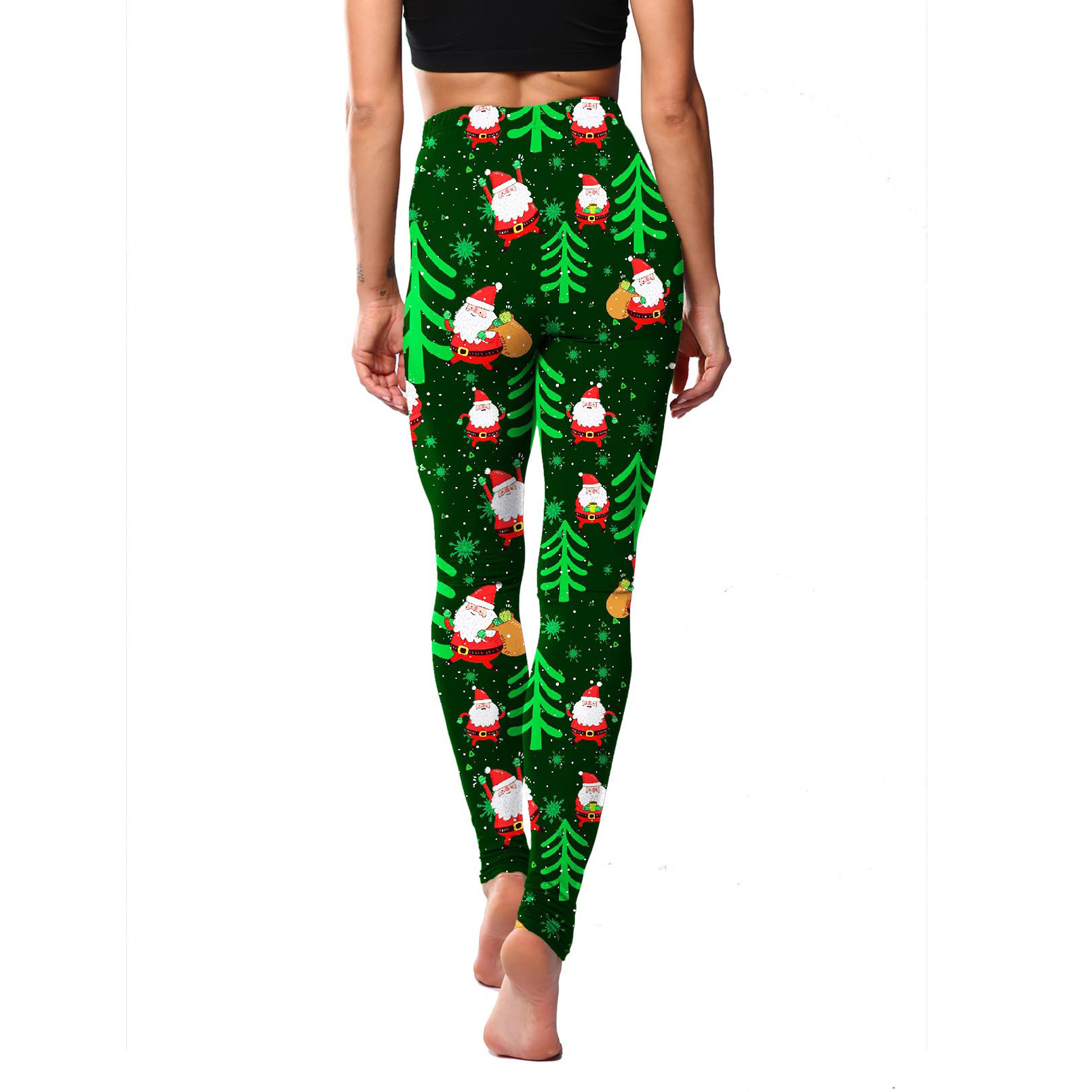 182g Weight Ankle-Length Pants Length Spandex, Polyester Fabric Type High Waist Waist Line Leggings Pants Type Stretchy Elasticity Daily Occasion Breathable Function Skinny Fit Type Christmas Festival Snowflake Pattern Winter, Autumn Season Women'S Gender Simple Style Style Women'S Daily Simple Style Snowflake Ankle-Length Leggings 23