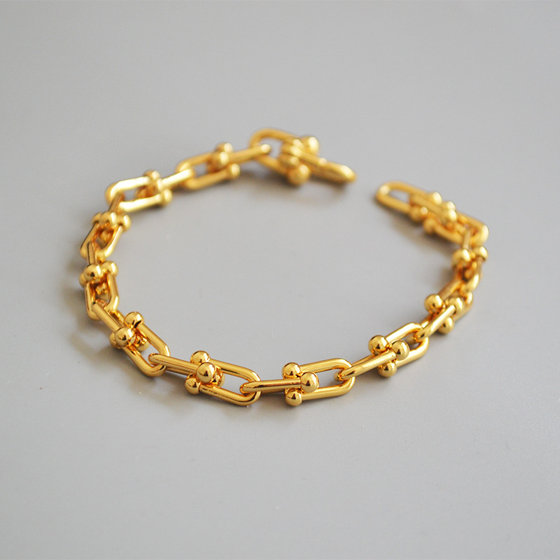 Casual Simple Style U Shape Brass Plating Bracelets 1 Piece display picture 2