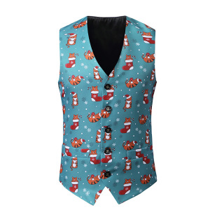New Christmas Vest New Year Men's Christmas 3D Christmas Print Vest SD41