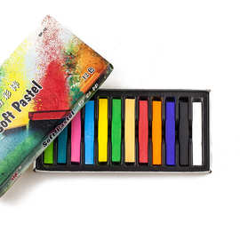 跨境粉彩棒6色12色24色画笔粉笔粉棒美术用品学生颜料绘画笔工具