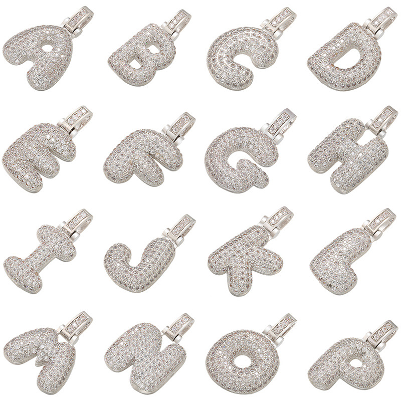 6g Weight Pendant Jewelry Making Type Zircon Inlay Material DIY Jewelry Accessories Classification 1 Piece Quantity Copper Material Letter Pattern All Seasons Season Polished Finish Plating Design Hip-Hop Style White, Gold Color 1 Piece Copper Zircon Bubble Letter Polished Pendant DIY Jewelry Accessories 21
