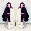 网红童装20冬季女童撞色中大童黑白拼接仿羊毛皮草长袖大衣外套潮|ms