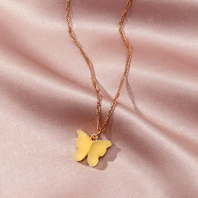 fashion simple butterfly necklace