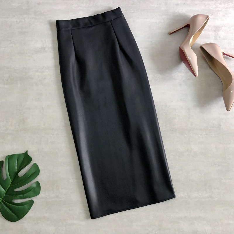 2021 autumn and winter PU leather skirt...