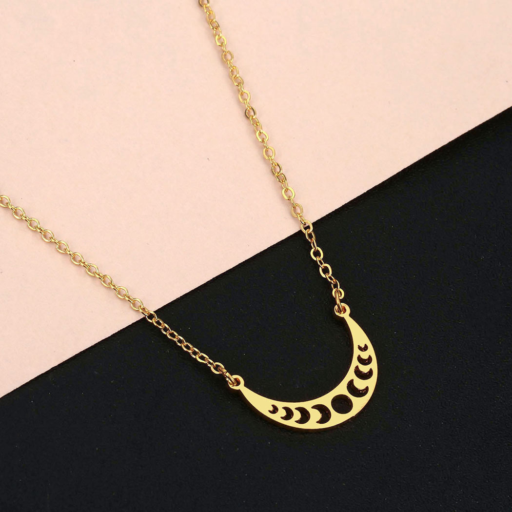 Fashion Moon Stainless Steel Plating Pendant Necklace 1 Piece display picture 4