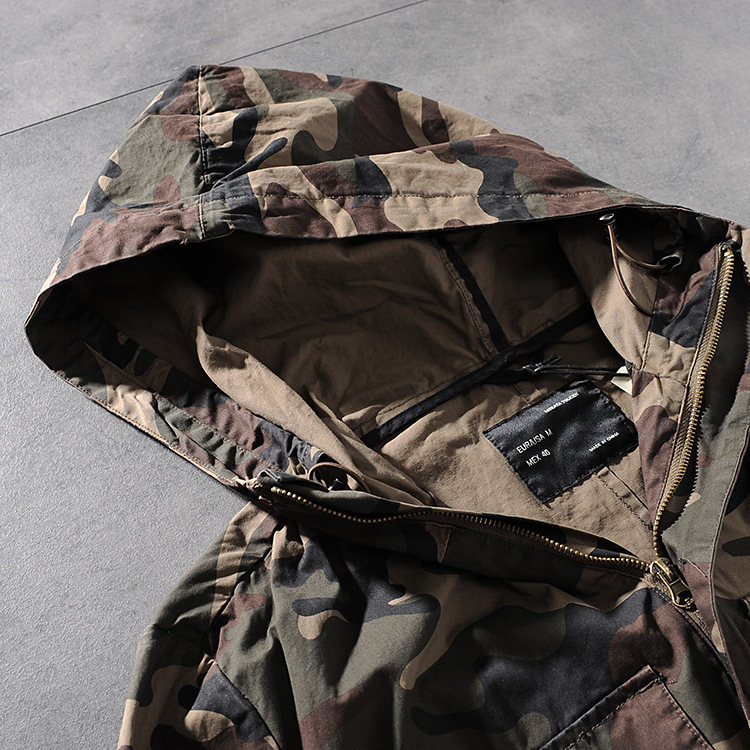 A48 autumn and winter new foreign trade original single-base solid color camouflage hooded young men's windcoat jacket jacket 0104 40 A48 autumn and winter new foreign trade original single-base solid color camouflage hooded young men's windcoat jacket jacket 0104 40