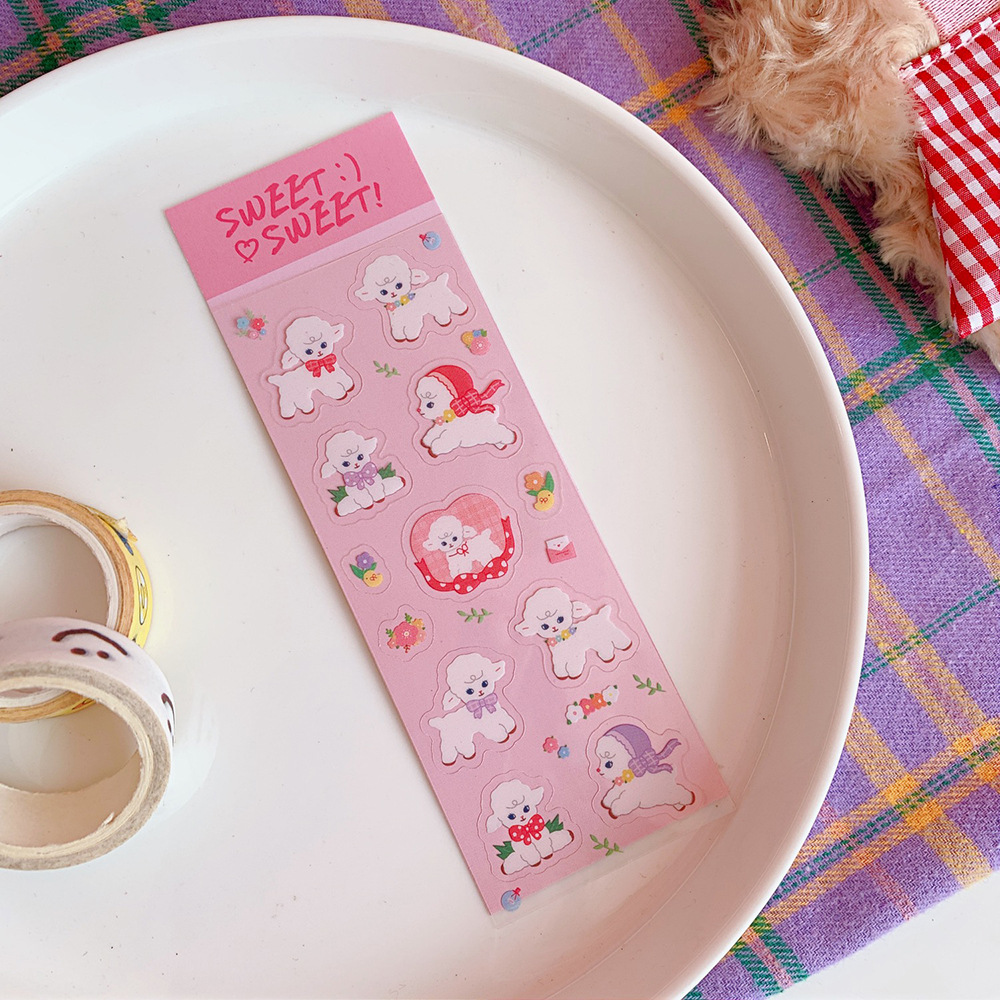 Cute Sheep Stickers Cartoon Stickers Diy Mobile Phone Decoration Stickers Diary Stickers display picture 3