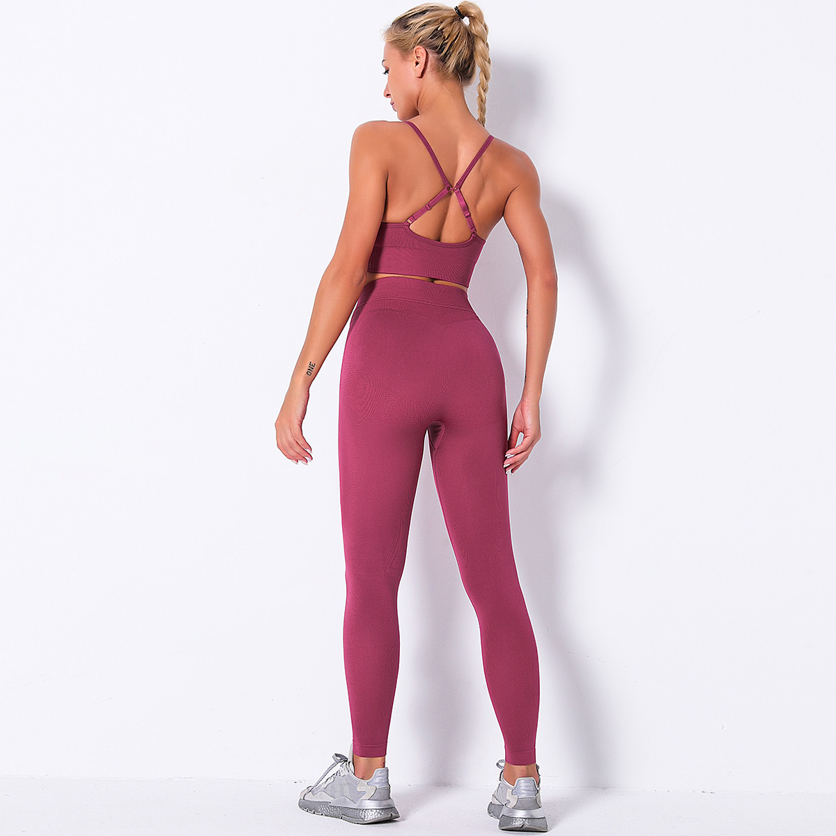 sexy sling bra hip-lifting yoga pants sports suit NSNS10694